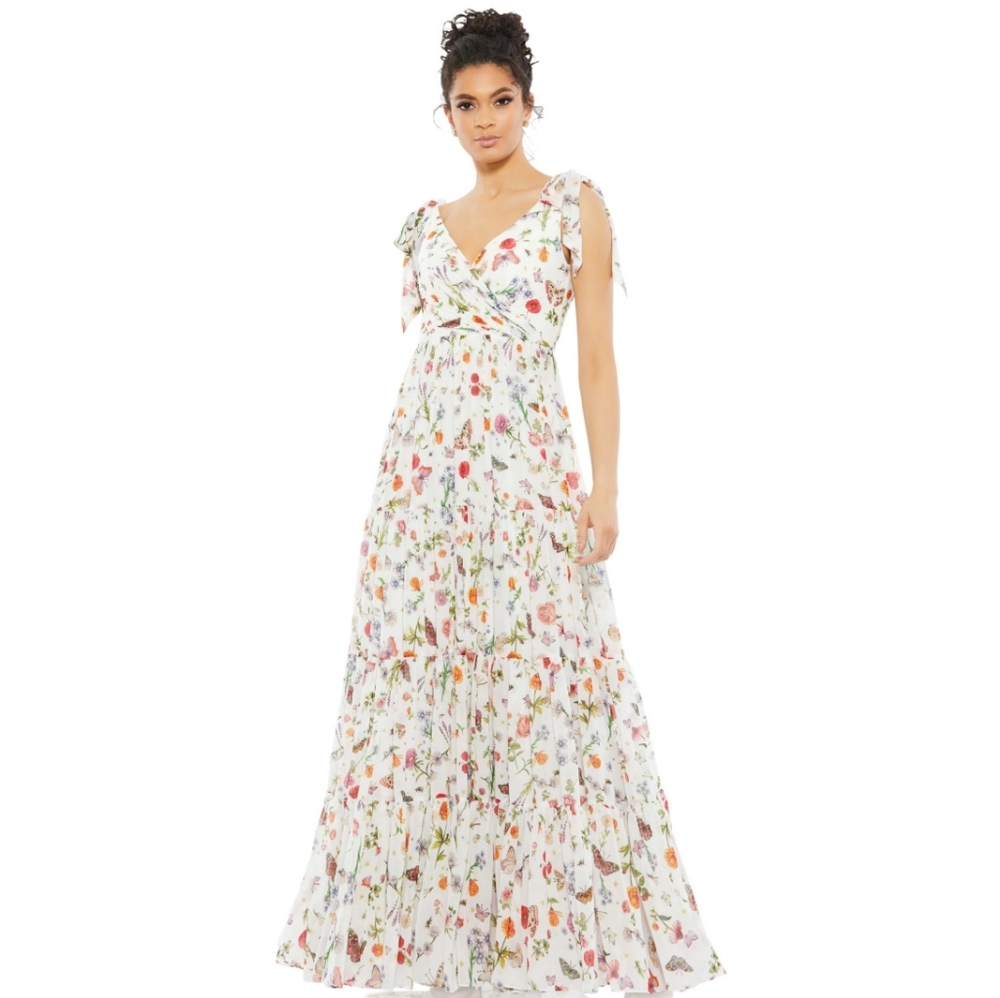 Butterfly Tie Strap Maxi Dress Ieena for Mac Duggal